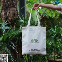Túi Vải Canvas Có Túi Con Bên Trong In Logo TVC04 – VivaGift