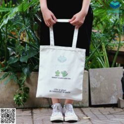 Túi Vải Canvas Có Túi Con Bên Trong In Logo TVC04 – VivaGift