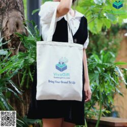 Túi Vải Canvas Có Túi Con Bên Trong In Logo TVC04 – VivaGift