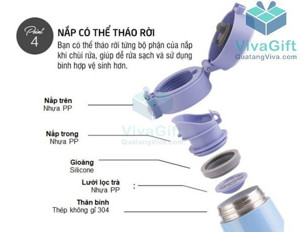 Bình Giữ Nhiệt Lock&Lock LHC3246 450ml Macaron I.d Tumbler Khắc Tên 5
