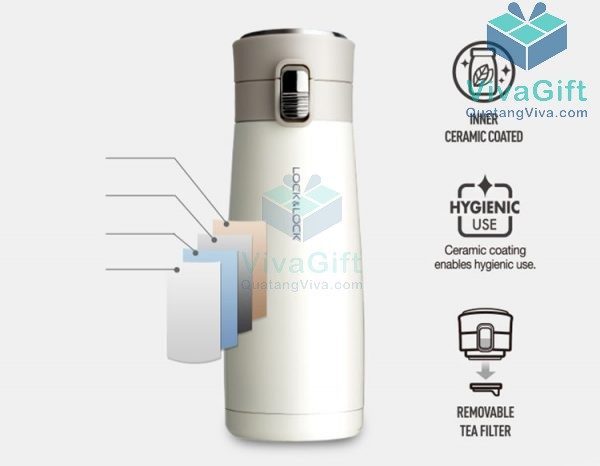 Bình Giữ Nhiệt Lock&Lock LHC3246 450ml Macaron I.d Tumbler Khắc Tên 9