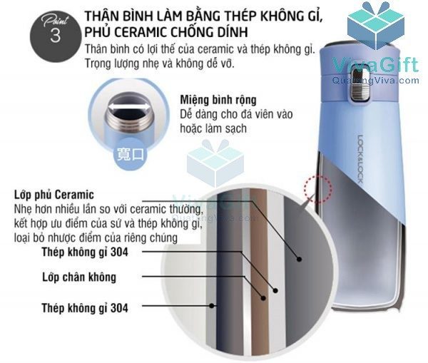 Bình Giữ Nhiệt Lock&Lock LHC3246 450ml Macaron I.d Tumbler Khắc Tên 4