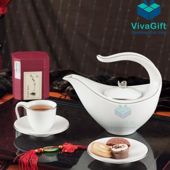 Bộ Ấm Chén Minh Long 0.45 L - Anh Vũ - Chỉ Bạch Kim 01458004303