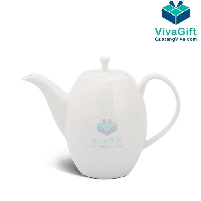 Bộ Ấm Chén Minh Long In Logo Cao 0.47 L - Anna - Trắng Ngà 68470300003