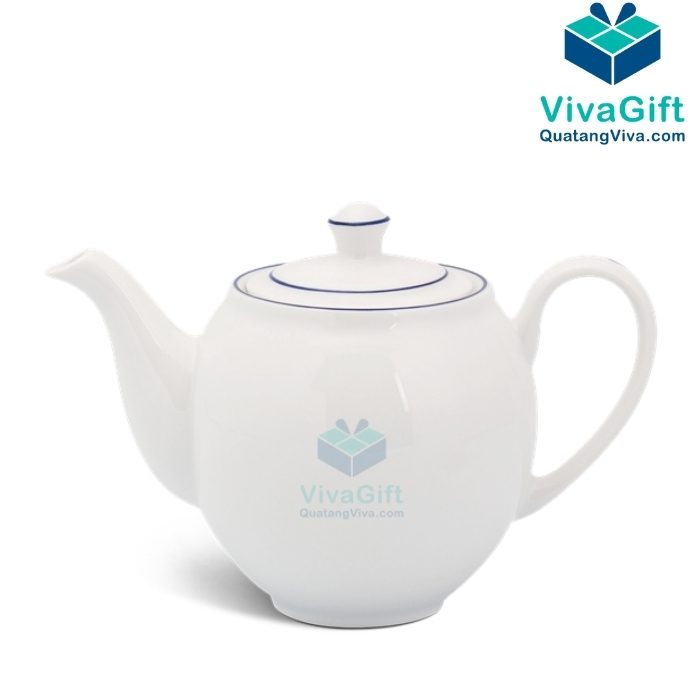 Bộ Ấm Chén Minh Long 0.8 L - Camellia - Chỉ Xanh Dương 01803802103