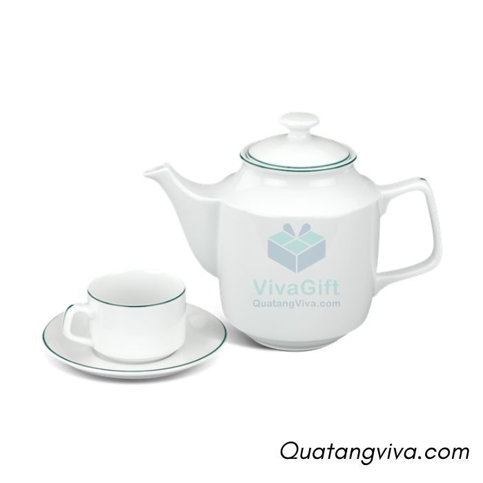 Bộ Ấm Trà Minh Long 1.1 L - Jasmine - Chỉ Xanh Lá 01111100903