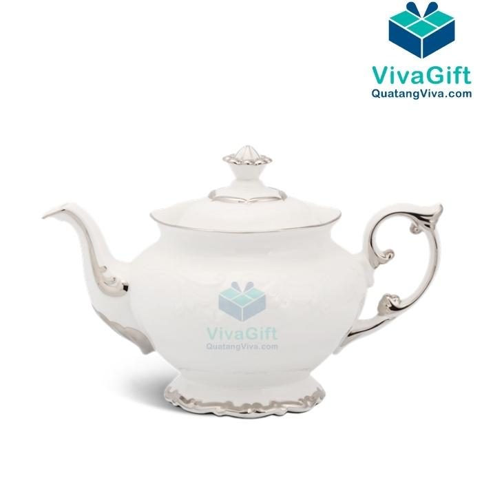 Bộ Ấm Trà Minh Long 1.3 L – Đài Các – Chỉ Bạch Kim 01134604303