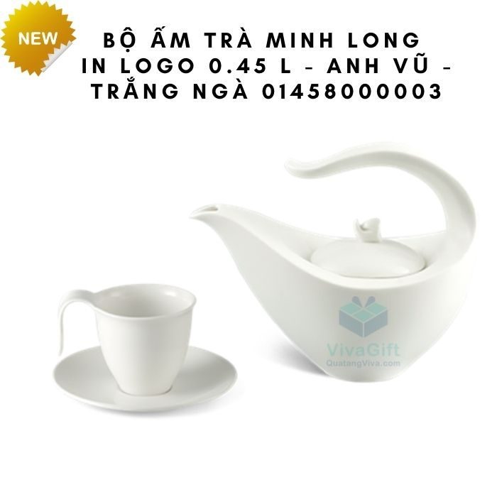 Bộ Ấm Trà Minh Long In Logo 0.45 L - Anh Vũ - Trắng Ngà 01458000003