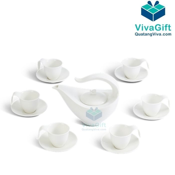 Bộ Ấm Trà Minh Long In Logo 0.45 L - Anh Vũ - Trắng Ngà 01458000003