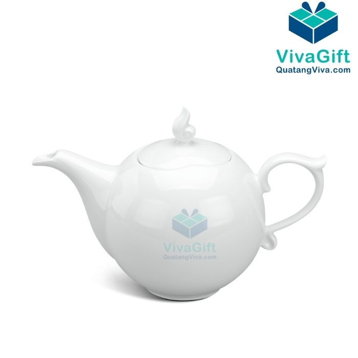 Bộ Ấm Trà Minh Long In Logo 0.7 L - Mẫu Đơn IFP - Trắng Ngà 68701300003