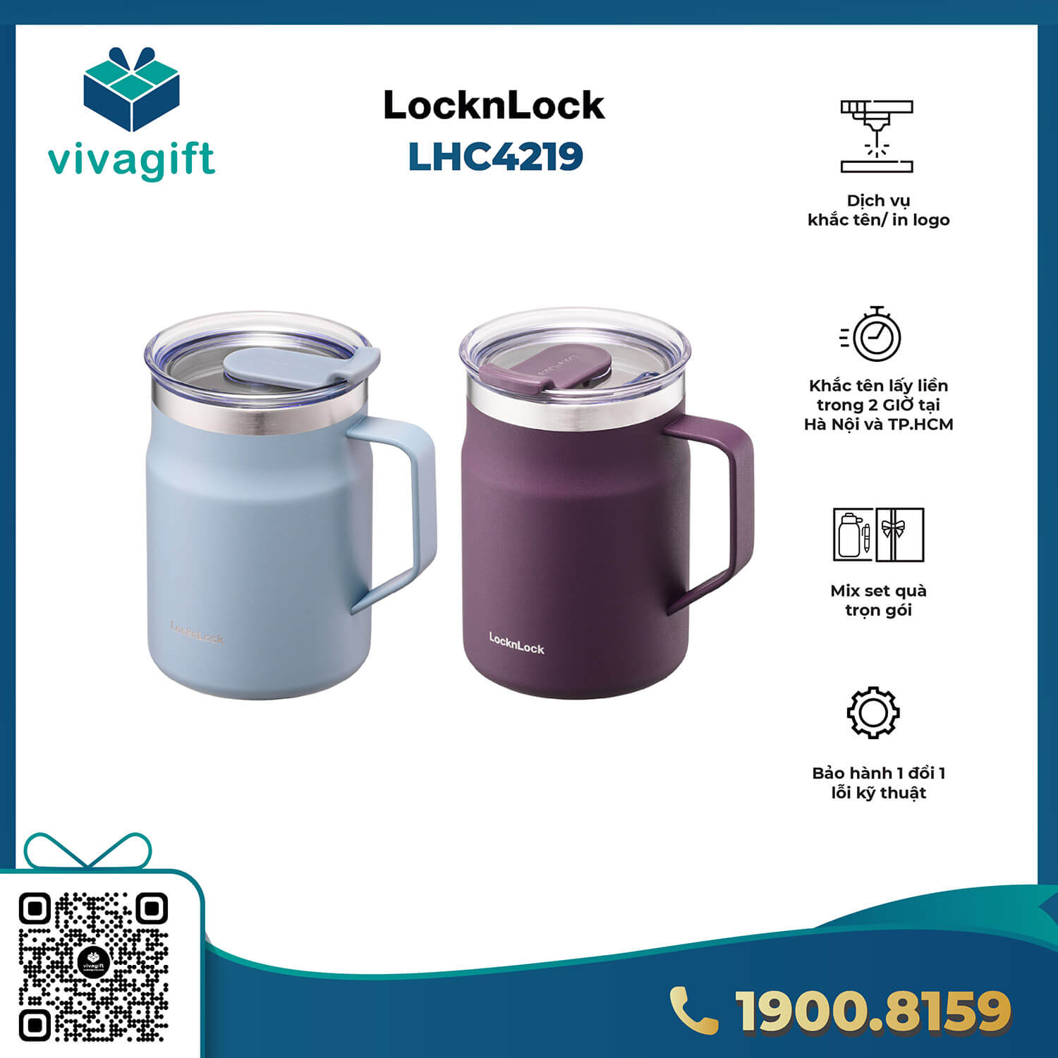 Ly giữ nhiệt Lock&Lock LHC4219 Metro Table Mug 475ml - Quatangviva.com
