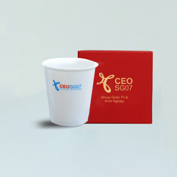 Ly Sứ Giấy Trắng In Logo Theo Yêu Cầu LS123