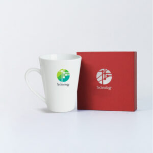 Ly Sứ Trắng Vát Nhỏ In Logo Theo Yêu Cầu LS124