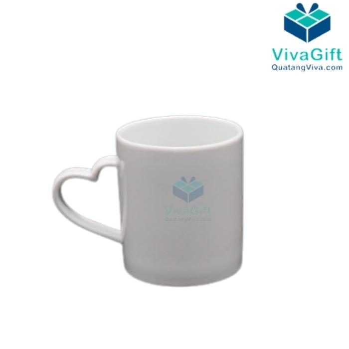 Ly Sứ Trắng Dáng C Quai Tim In Logo Theo Yêu Cầu LS126