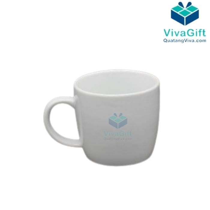 Ly Sứ Trắng Dáng Tròn Lùn In Logo Theo Yêu Cầu LS112