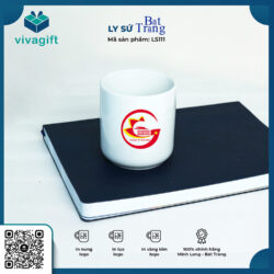 Ly Sứ Trắng Dáng Trụ In Logo Theo Yêu Cầu LS111 – Quà Tặng Viva
