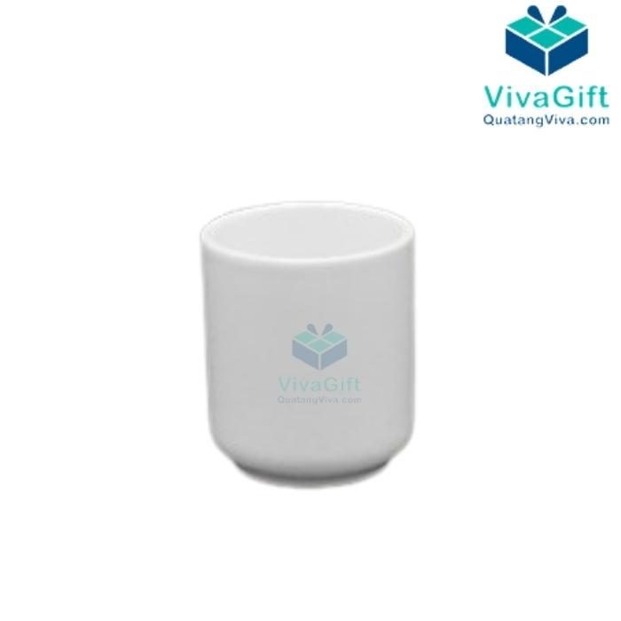 Ly Sứ Trắng Dáng Trụ In Logo Theo Yêu Cầu LS111