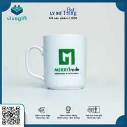 Ly Sứ Trắng Quai Số 7 In Logo Theo Yêu Cầu LS109 – Quà Tặng Viva