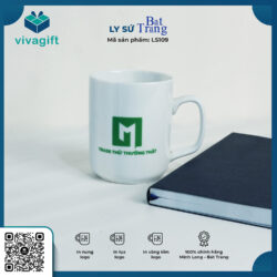 Ly Sứ Trắng Quai Số 7 In Logo Theo Yêu Cầu LS109 – Quà Tặng Viva