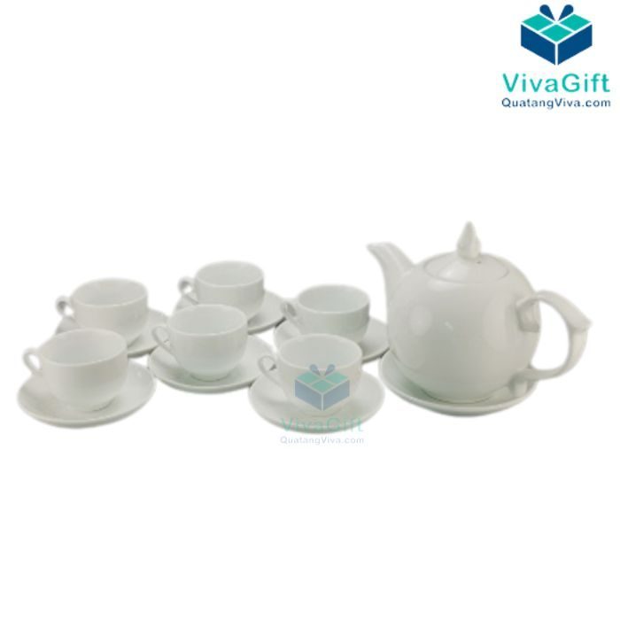 Bộ Ấm Chén Bát Tràng In Logo Quà Tặng - Bộ Bưởi 600ml A020