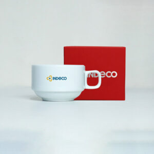 Bộ Ly Sứ Trắng Cafe Vuông In Logo Theo Yêu Cầu LS130 - Quà Tặng Viva