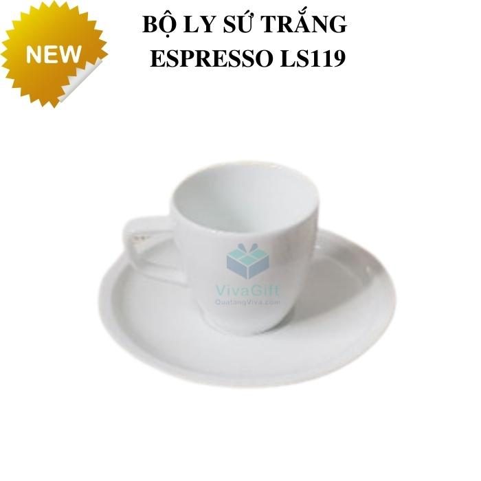 Bộ Ly Sứ Trắng Espresso 1 In Logo Theo Yêu Cầu LS119