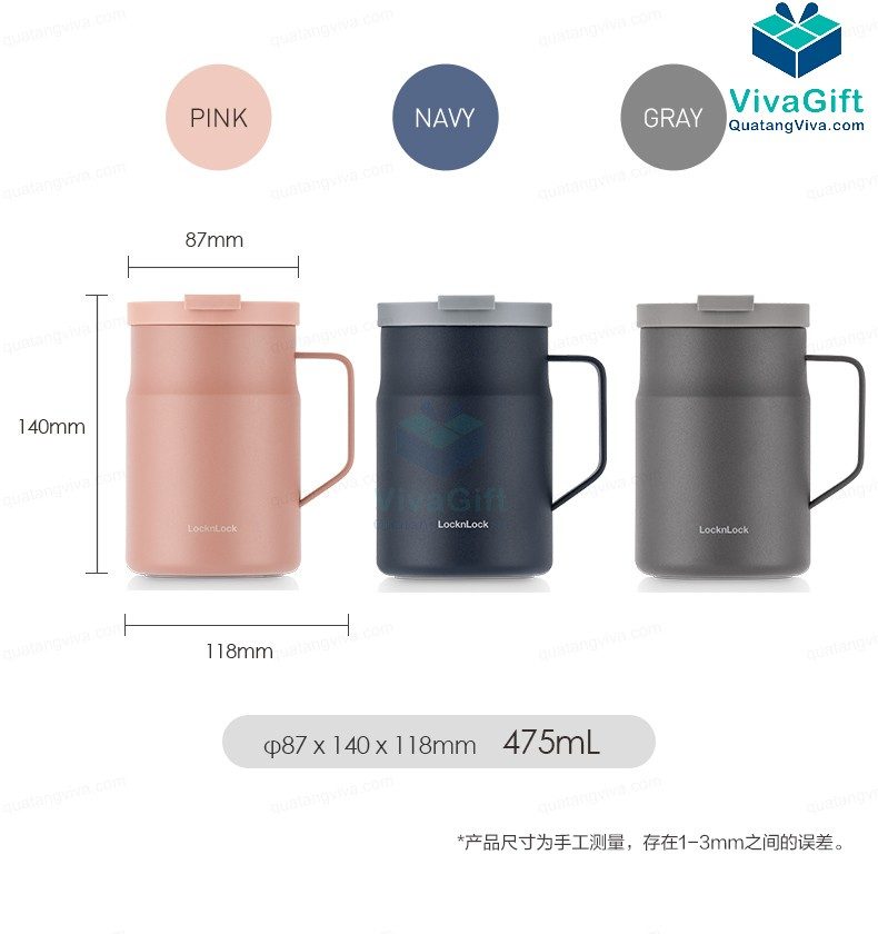 Ca Giữ Nhiệt Lock&Lock 475ml Metro Mug LHC4263 Khắc Tên 4