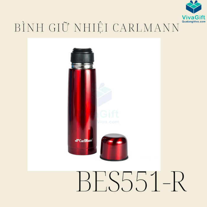 Bình Giữ Nhiệt Carlmann 500ml Inox Màu Đỏ BES551-R 