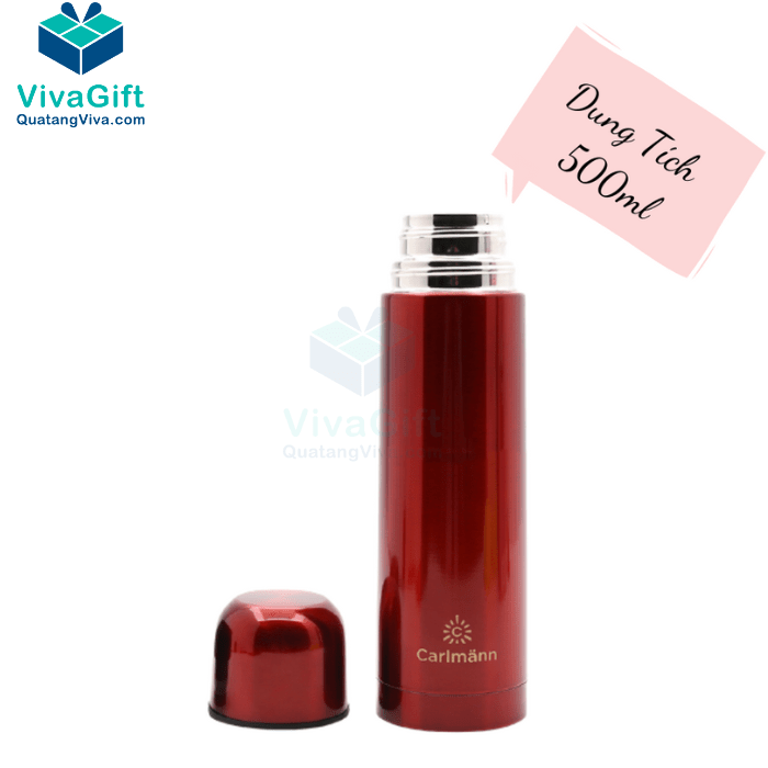 Bình Giữ Nhiệt Carlmann 500ml Inox Màu Đỏ BES551-R 
