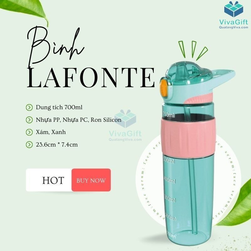 Bình Nước Nhựa La Fonte 003322 700ml In Logo