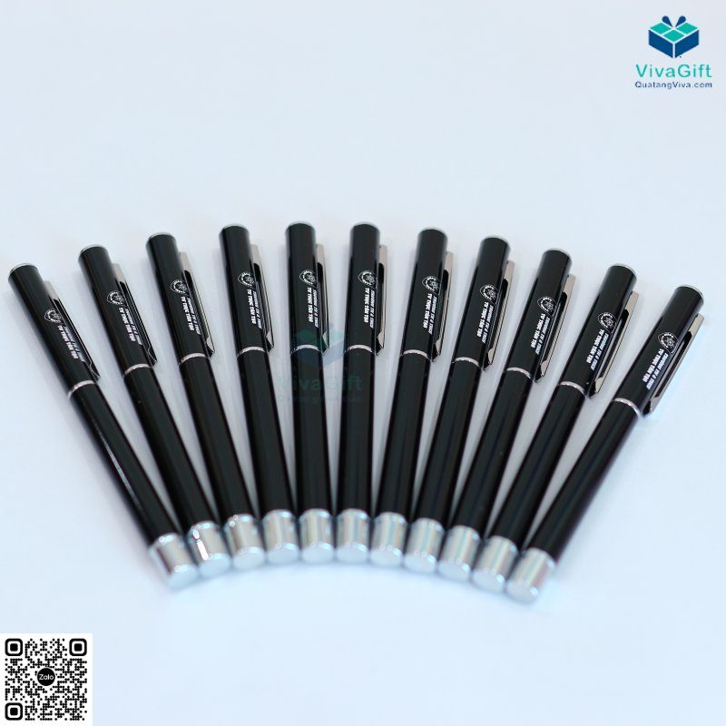 Bút bi kim loại nắp đậy đen V049