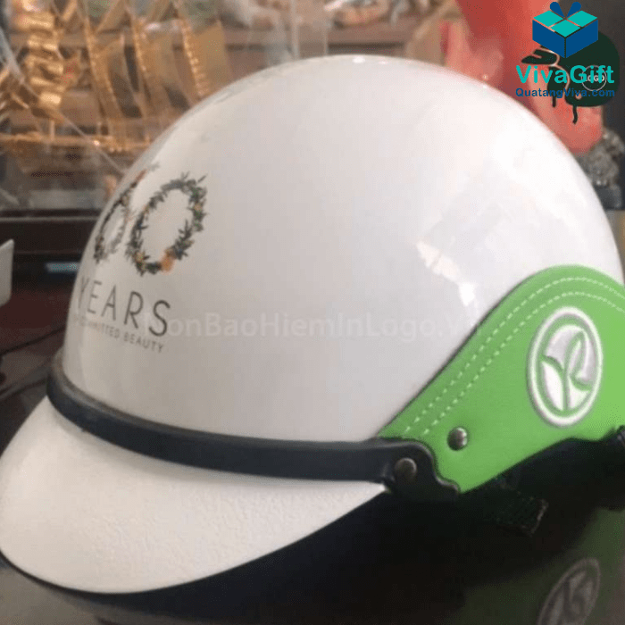 # Mũ bảo hiểm nửa đầu bọc da BH012 In Logo Làm Quà Tặng