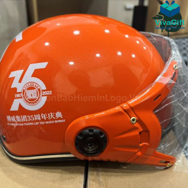 # Mũ bảo hiểm nửa đầu có kính BH011 In Logo Làm Quà Tặng