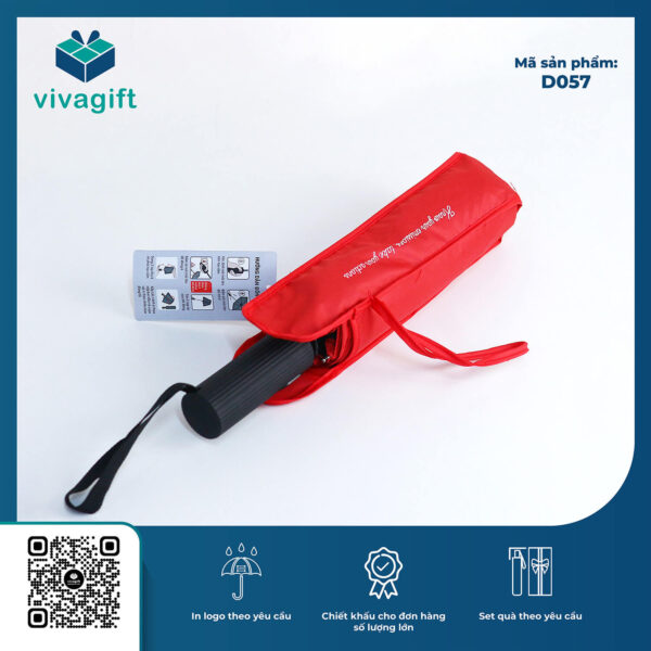 Ô Dù Gấp 3 Tự Động 2 Chiều 10 Kèo R=58cm (Có Vân Sọc) D057 - Quatangviva.com
