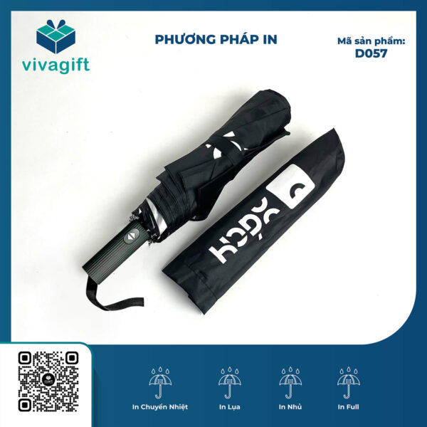 Ô Dù Gấp 3 Tự Động 2 Chiều 10 Kèo R=58cm (Có Vân Sọc) D057 - Quatangviva.com