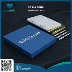 Sổ Tay Bìa Còng B014 Da PU – Quà Tặng Viva