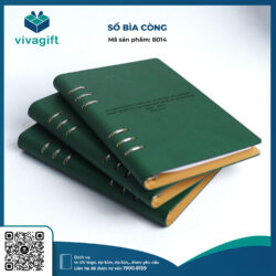 Sổ Tay Bìa Còng B014 Da PU – Quà Tặng Viva