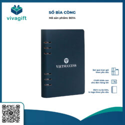 Sổ Tay Bìa Còng B014 Da PU – Quà Tặng Viva