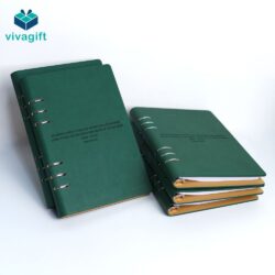 Sổ Tay Bìa Còng B014 Da PU – Quà Tặng Viva