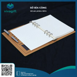 Sổ Tay Bìa Còng B014 Da PU – Quà Tặng Viva