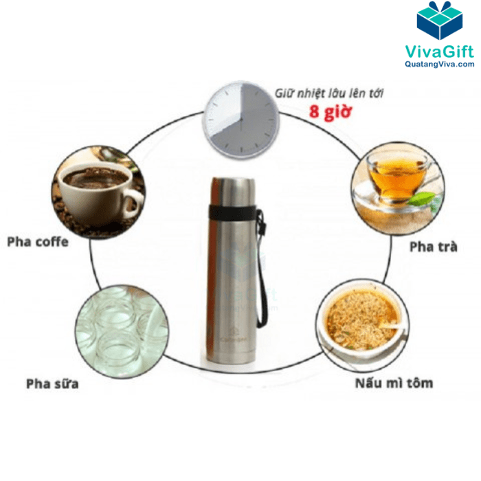 Bình Giữ Nhiệt Carlmann 500ml Nóng Lạnh BES536 Khắc Logo