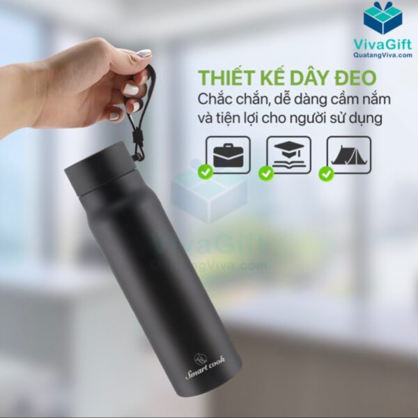 Bình Giữ Nhiệt Smart Cook 520ml Inox 304 SM-8022