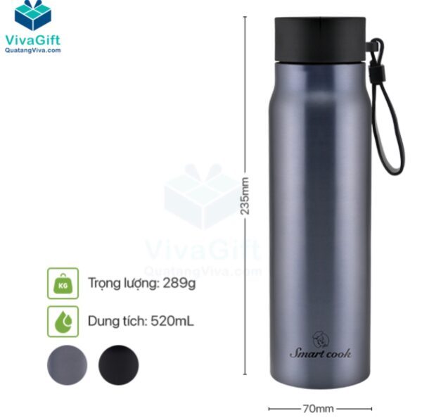 Bình Giữ Nhiệt Smart Cook 520ml Inox 304 SM-8022