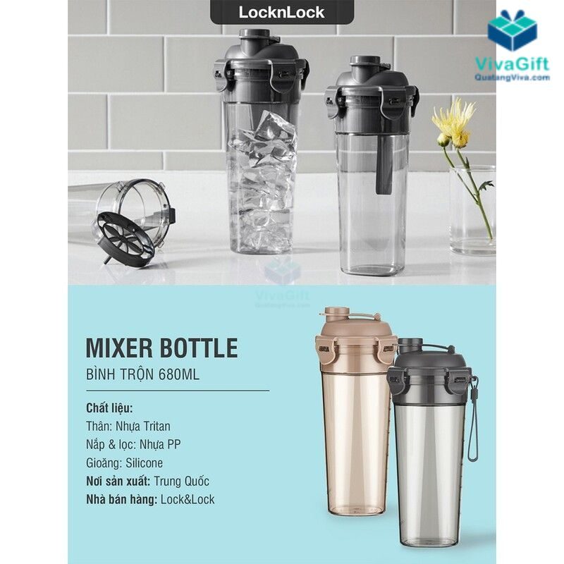 Bình Lắc Nhựa Tritan LocknLock Mixer Botte 680ml ABF934N 