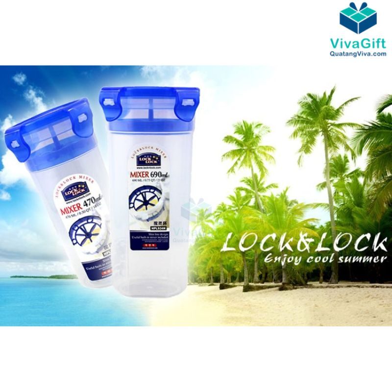 Bình Nước Nhựa PP LocknLock Mixer One Touch 690ml In Logo