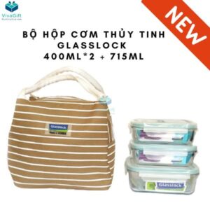 Bộ Hộp Cơm Thủy Tinh Glasslock 400ml2 + 715ml