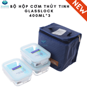 Bộ Hộp Cơm Thủy Tinh Glasslock (400ml*3) 