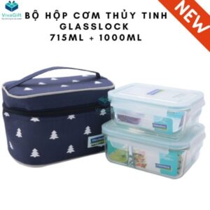 Bộ hộp thuỷ tinh glasslock 715ml + 1000ml