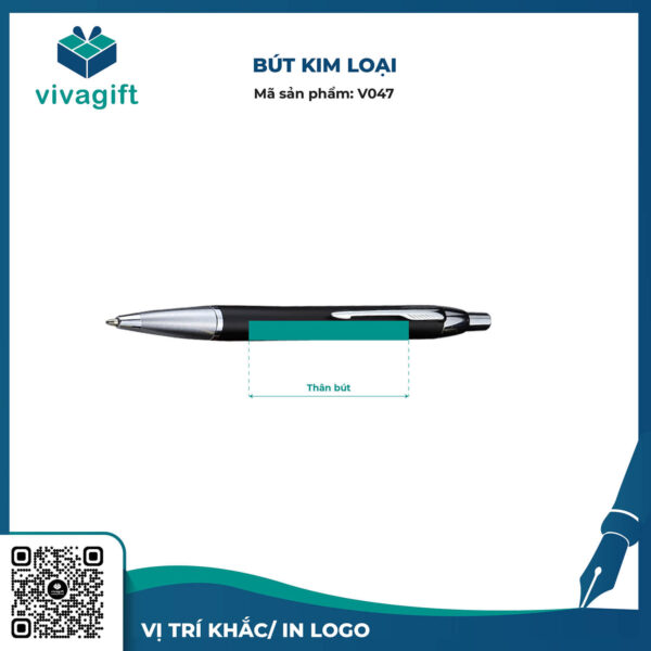 Bút Kim Loại Bấm V047 - Hình ảnh 4