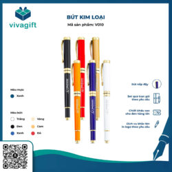 Bút Kim Loại Đậy Nắp V010 – Quatangviva.com
